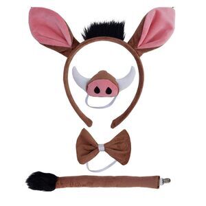 8294 Wild Animal Warthog Costume Set, Brown Warthog Ears